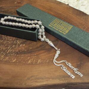 İsimli Telkari Gümüş Midyat Hediyelik Tesbih