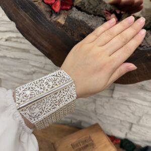 Sultan Hatun Telkari İşlemeli Gümüş Akıtma Bileklik