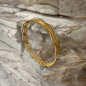 Üçlü Altın Kaplama Gümüş Ajda Bilezik