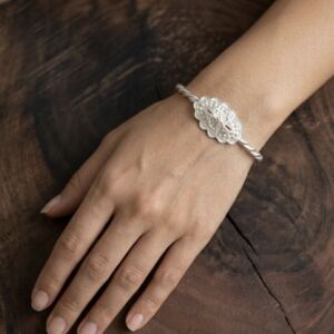 Telkari Başlıklı Gümüş Erzurum Burma Bilezik