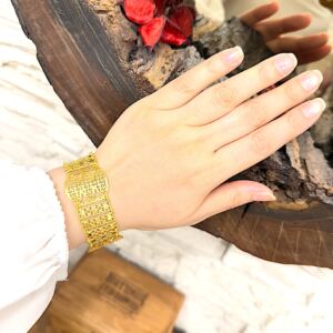 Yıldızlı Altın Modeli Gümüş Bayan Bilekliği