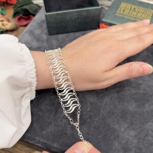 925 Ayar Telkari İşlemeli Gümüş Bayan Bilekliği