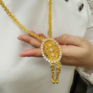 Altın Kaplama Gümüş Taşlı Arnavut Kösteği